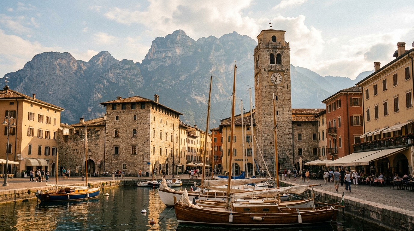 Mountain-ringed waterfront at Riva del Garda