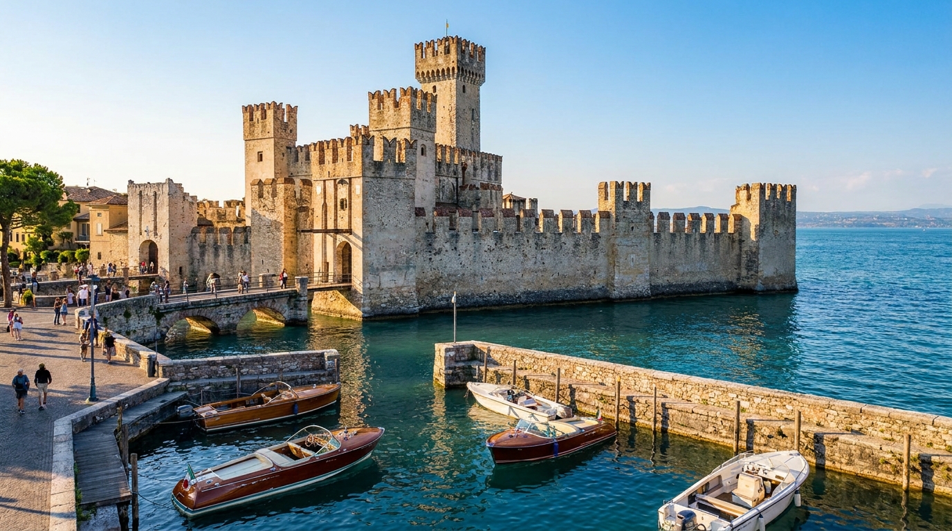 Scaliger castle at the southern end of Lake Garda